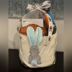 Easter Bunny Gift Basket with Light Blue Accents Nike basketball